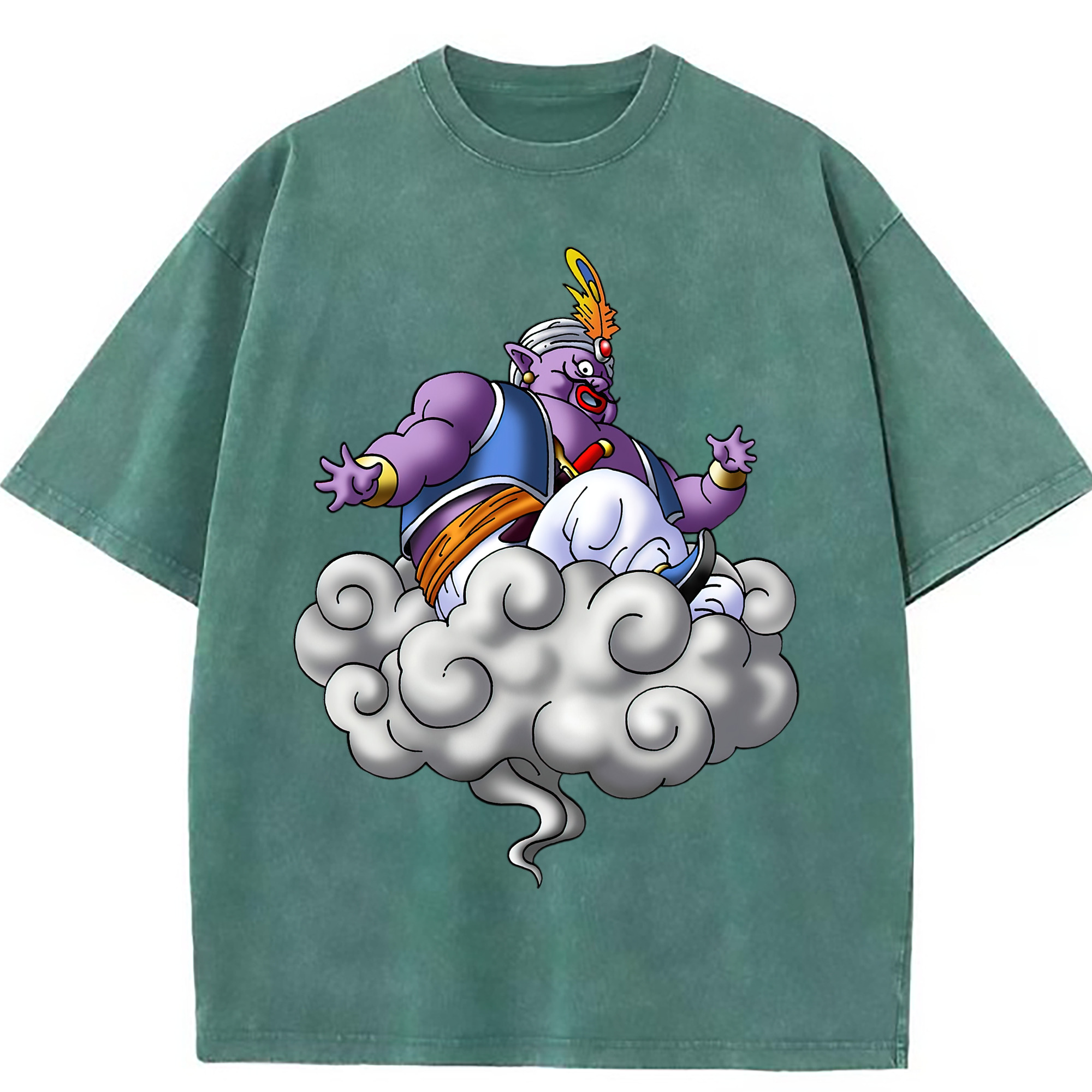 （画像用） ドラゴンクエスト Doragon Kuesuto Dragon Quest 綿100% ヴィンテージ風 半袖Tシャツ（フロントプリント）